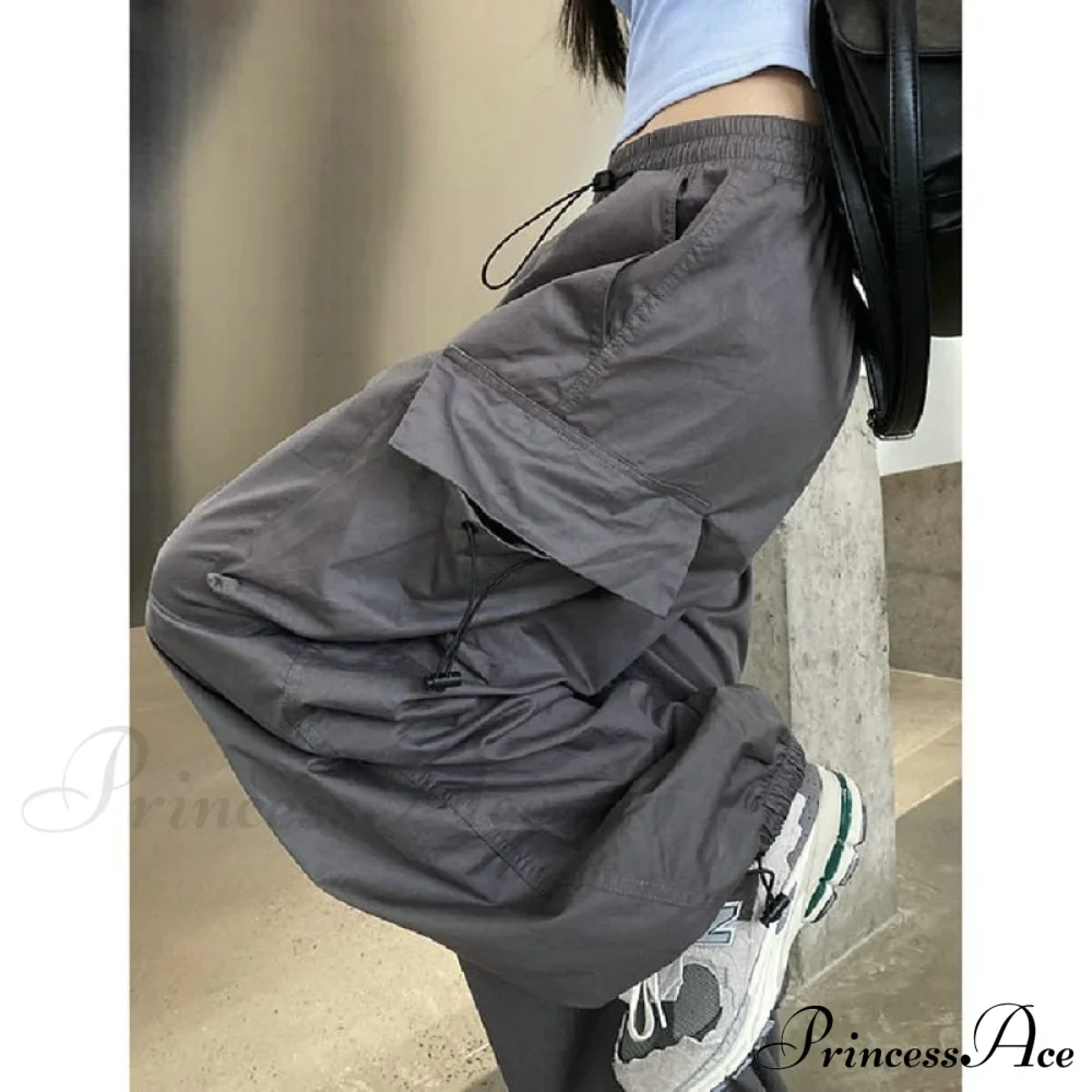 Casual Straight Wide Leg Pockets Joggers Trousers - Image 5
