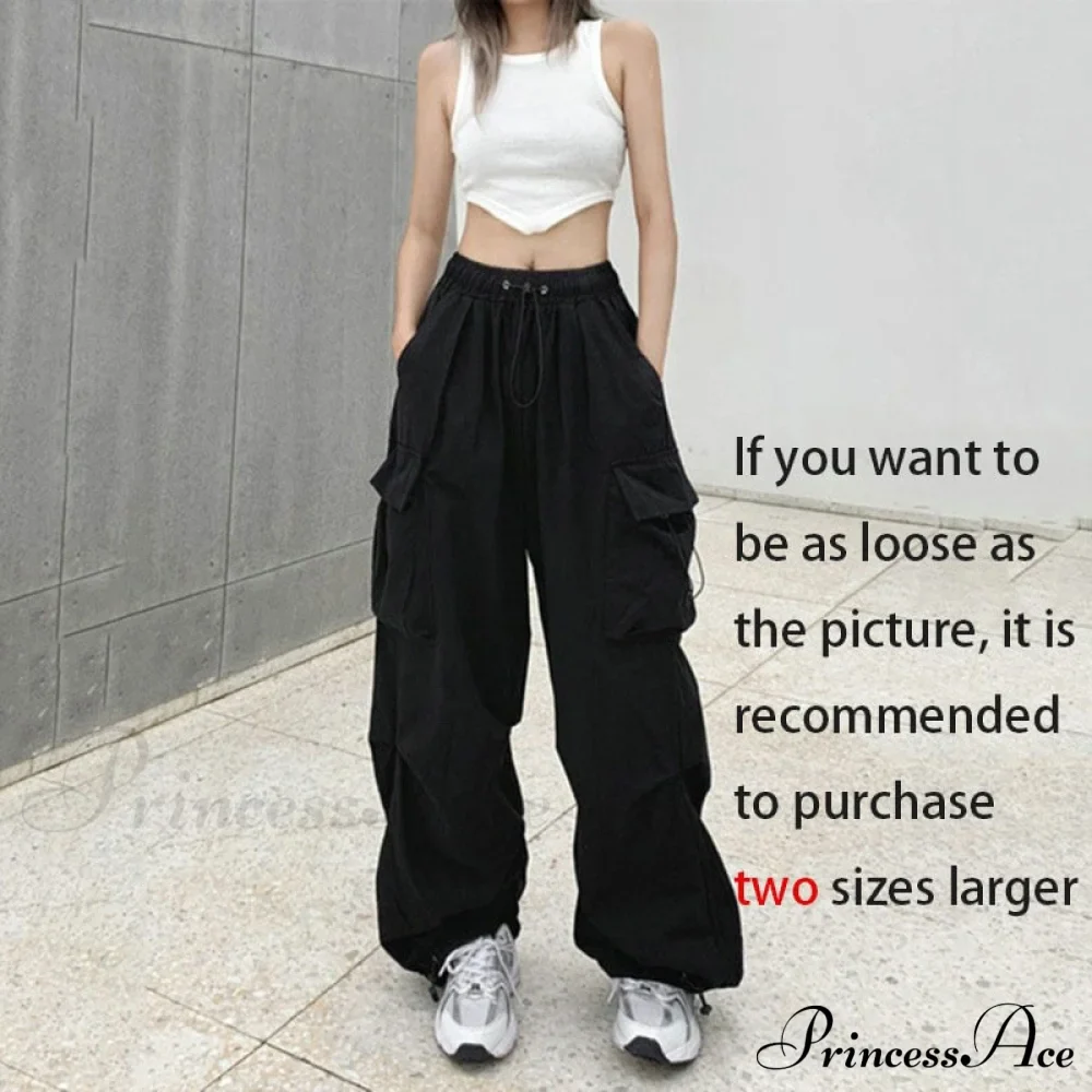 Casual Straight Wide Leg Pockets Joggers Trousers - Image 6