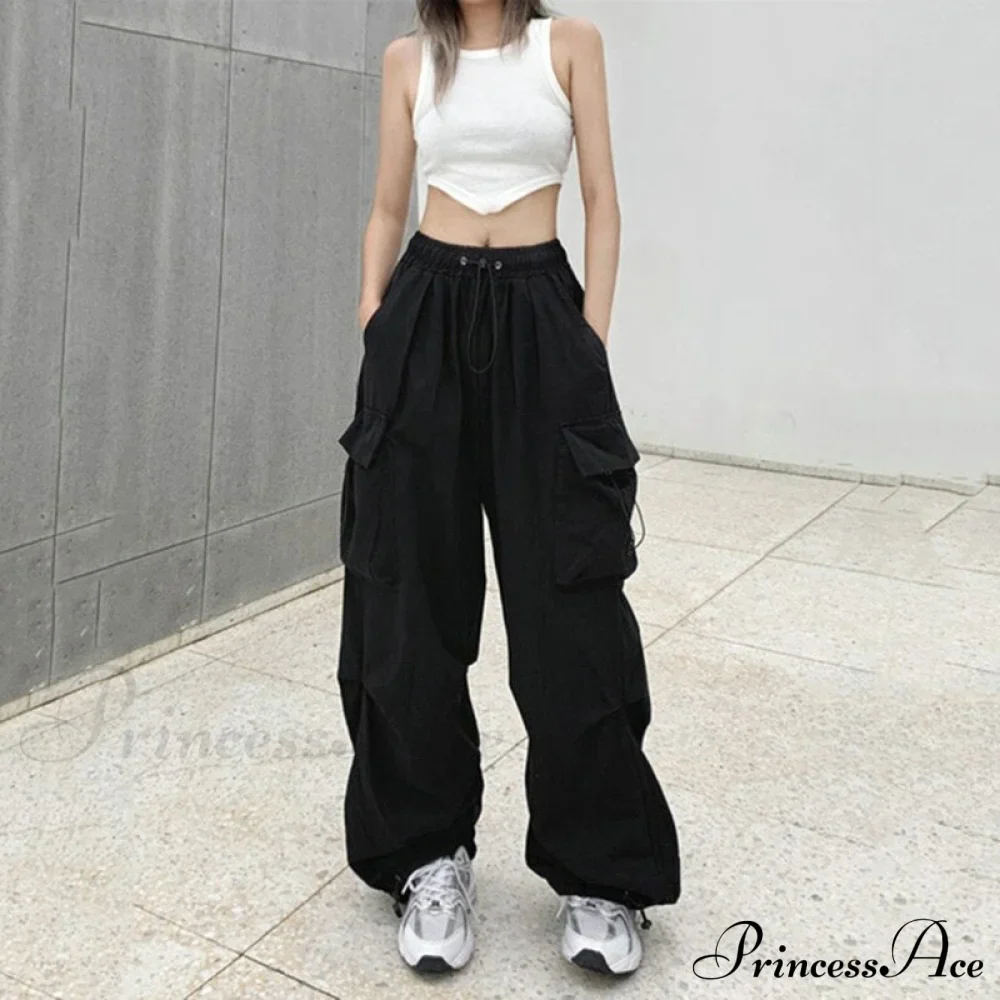 Casual Straight Wide Leg Pockets Joggers Trousers - Image 7