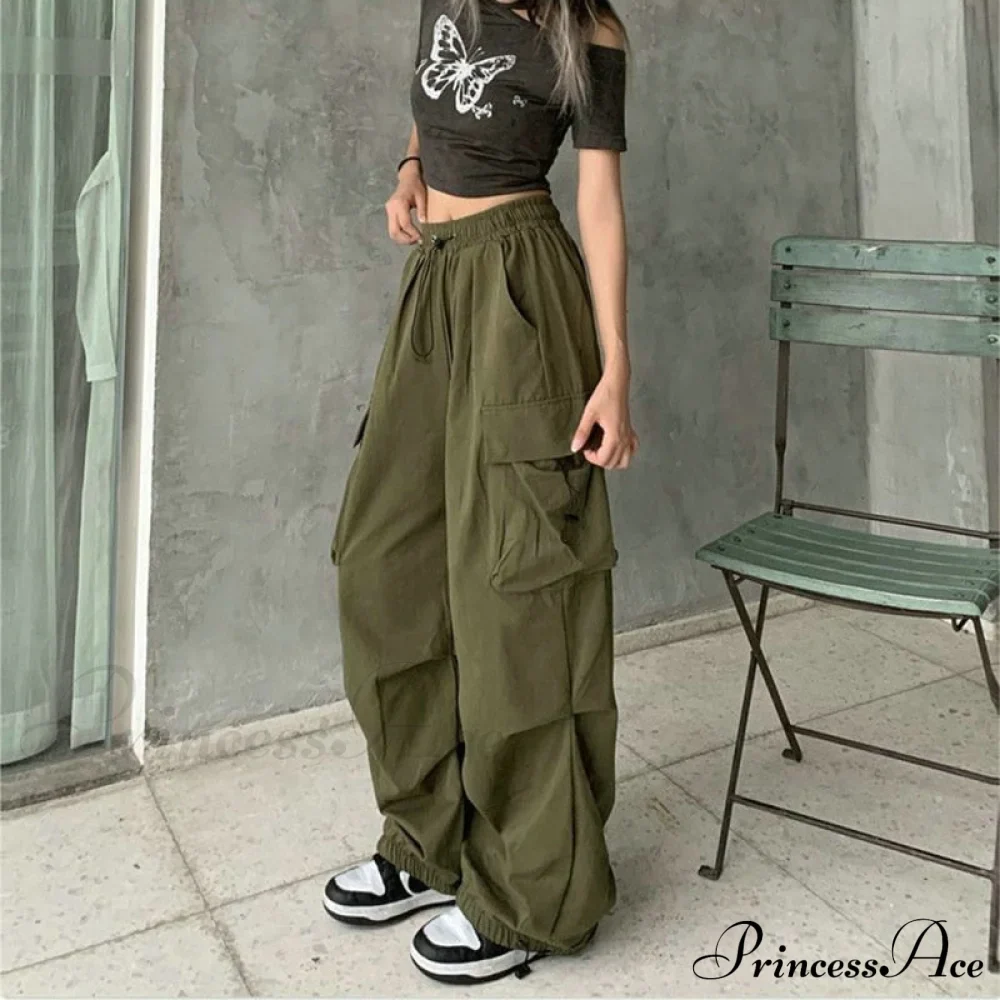 Casual Straight Wide Leg Pockets Joggers Trousers - Image 9
