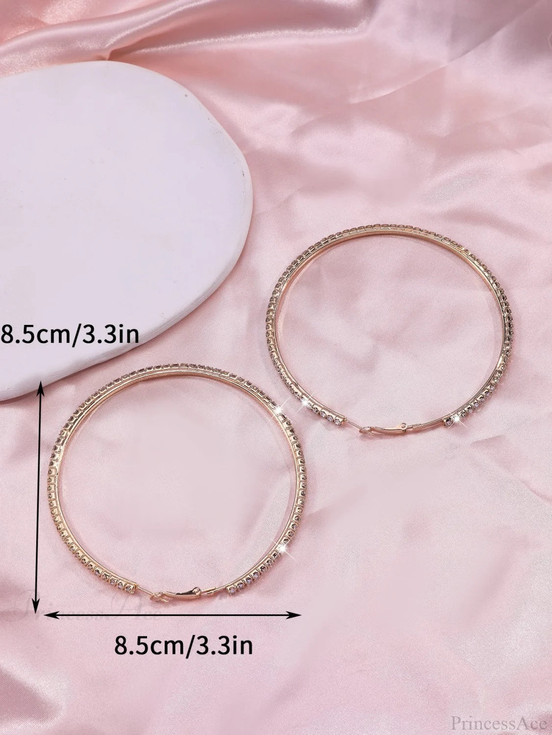 Minimalist Rhinestone Inlaid Chunky Hoop Earrings - Image 5