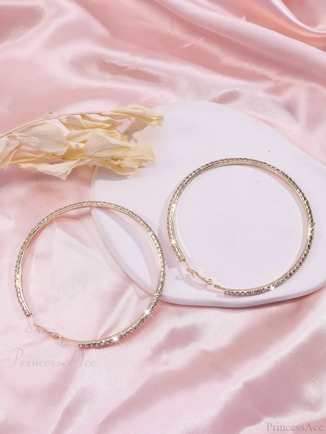 Minimalist Rhinestone Inlaid Chunky Hoop Earrings - Image 7