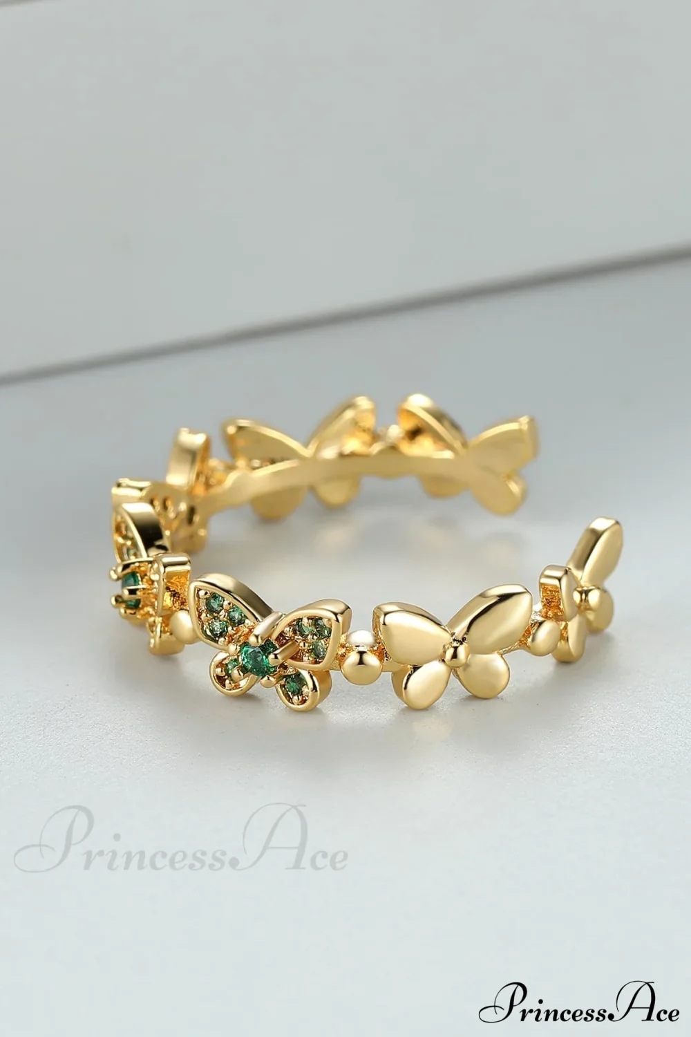 Rhinestone Butterfly Decor Cuff Ring - Image 5