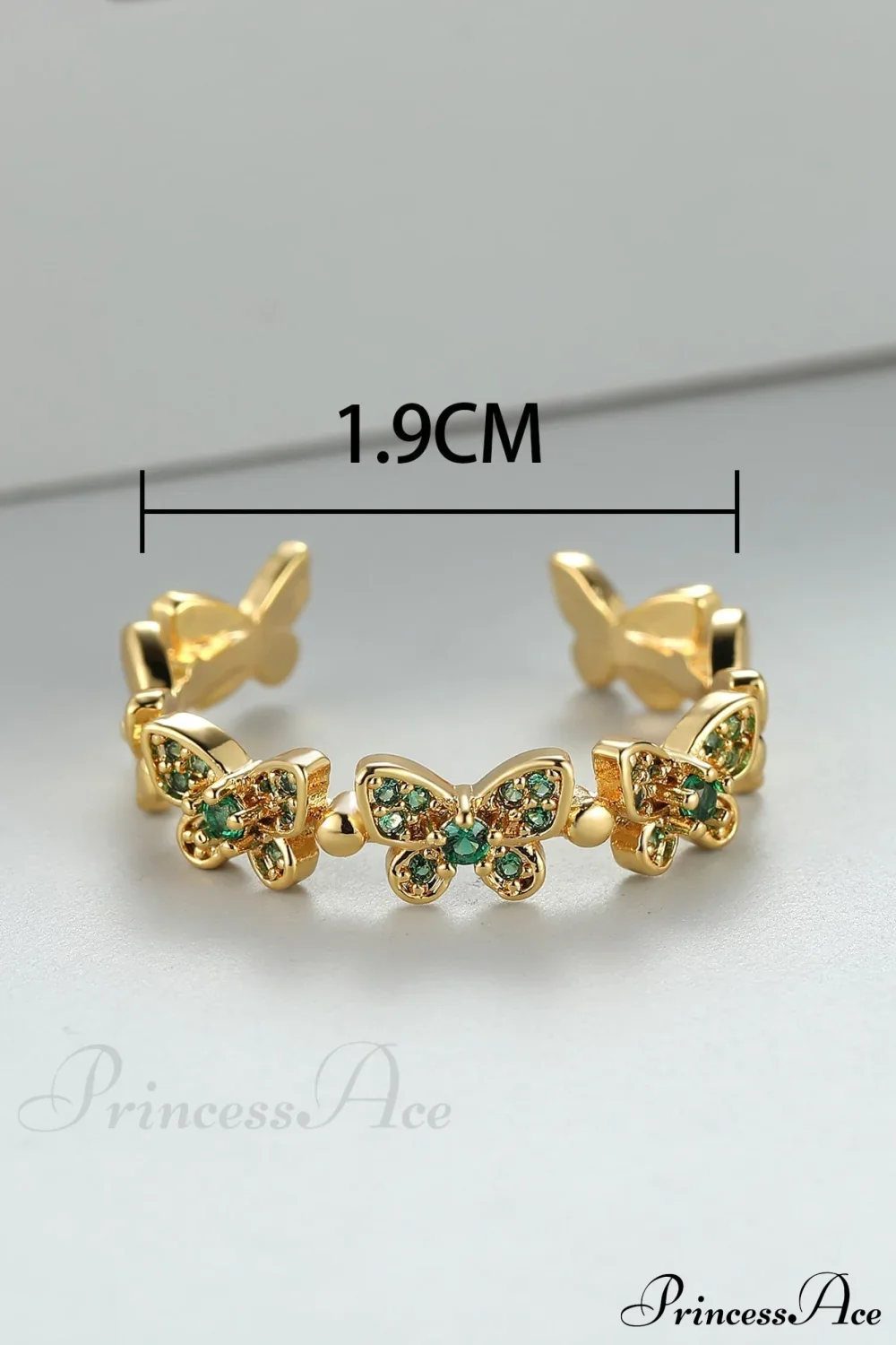Rhinestone Butterfly Decor Cuff Ring - Image 6