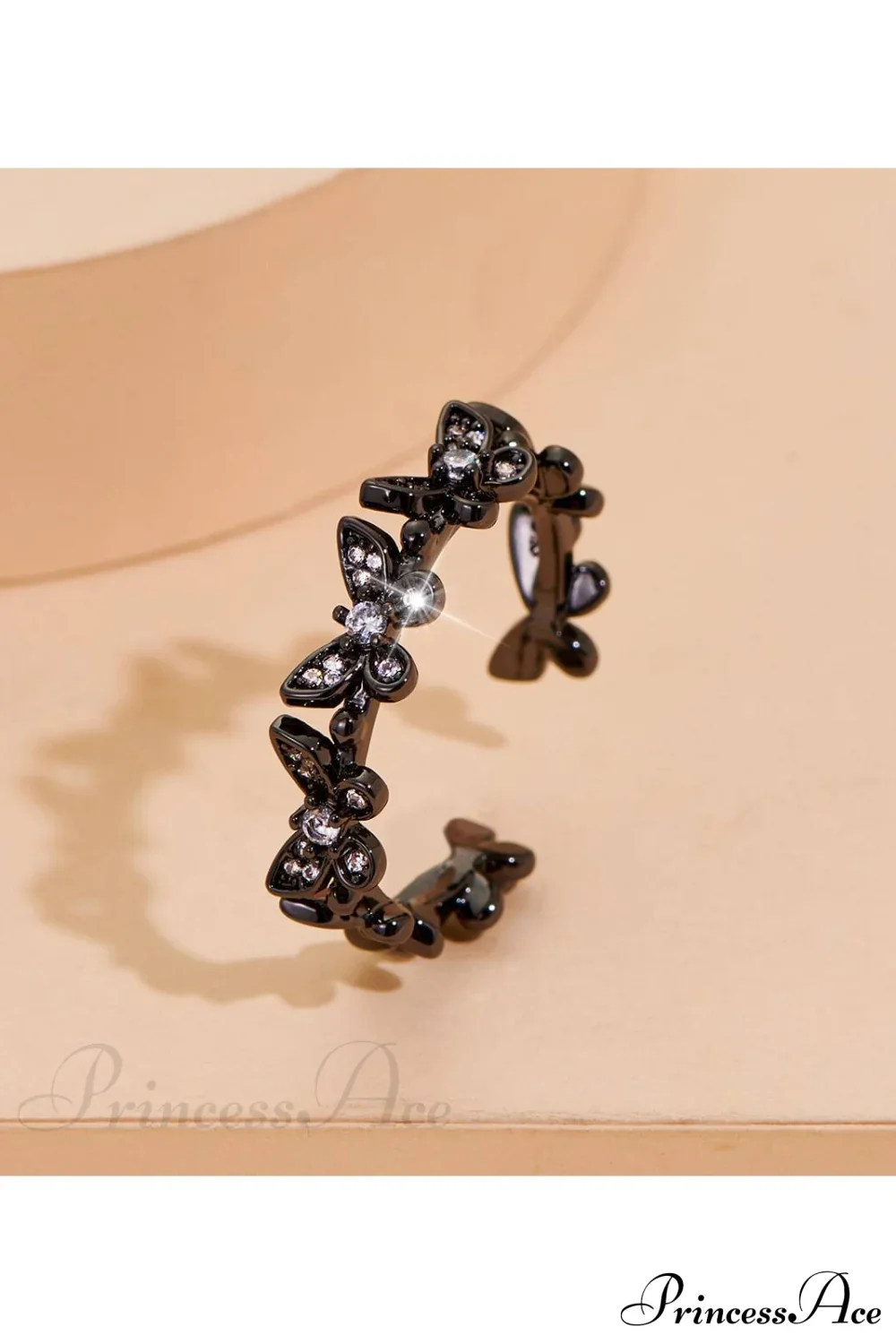 Rhinestone Butterfly Decor Cuff Ring - Image 9