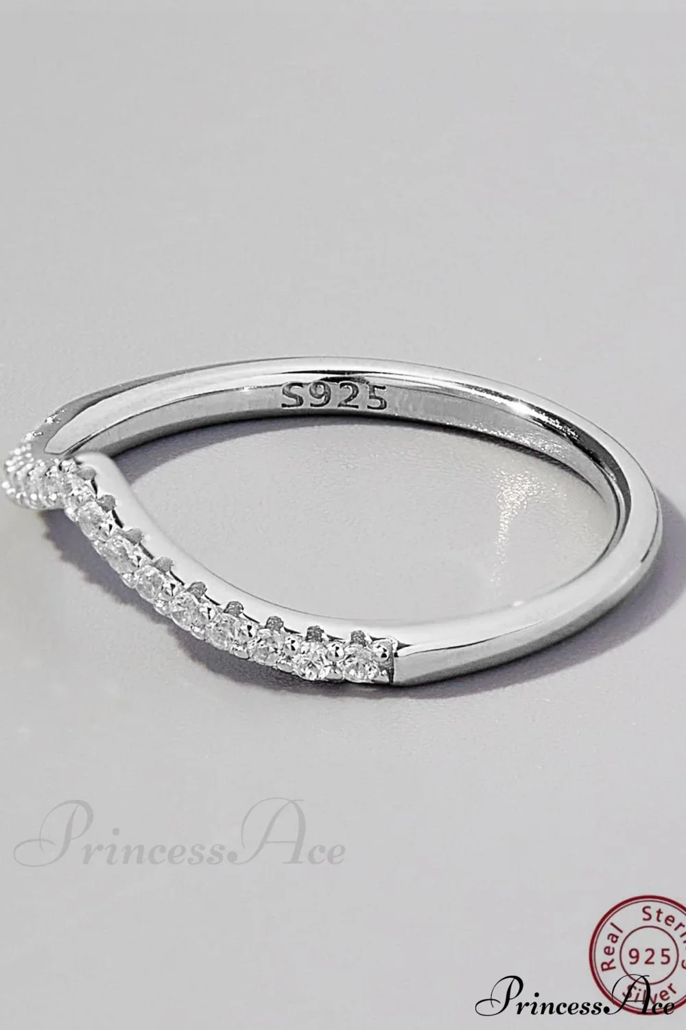 Cubic Zirconia Decor Silver Ring - Image 3