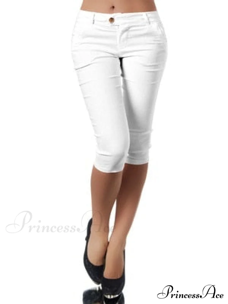 Casual Stretch 3/4 Trousers Female Capris - Image 10