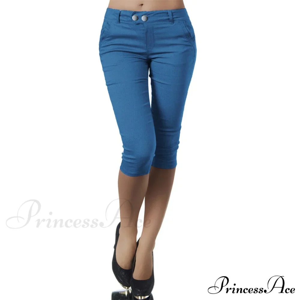 Casual Stretch 3/4 Trousers Female Capris - Image 8