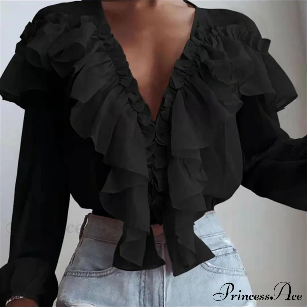 Chiffon Shirt Work Casual Lady Solid Color - Image 7