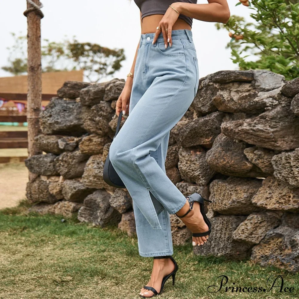 Street Mid Waist Denim Trousers Ladies Pants - Image 2