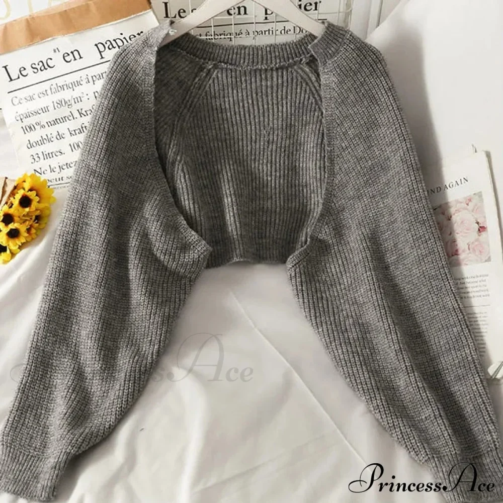 Female Solid Casual Chic Short Knitted Cardigans - Image 10