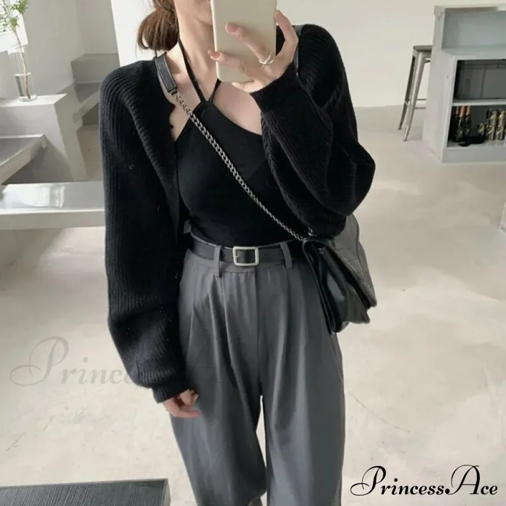 Female Solid Casual Chic Short Knitted Cardigans - Image 13