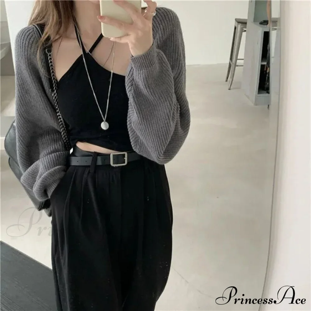 Female Solid Casual Chic Short Knitted Cardigans - Image 3