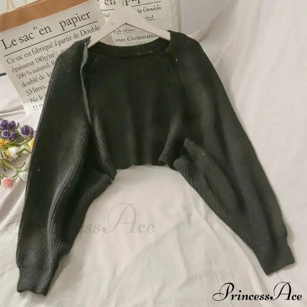 Female Solid Casual Chic Short Knitted Cardigans - Image 8