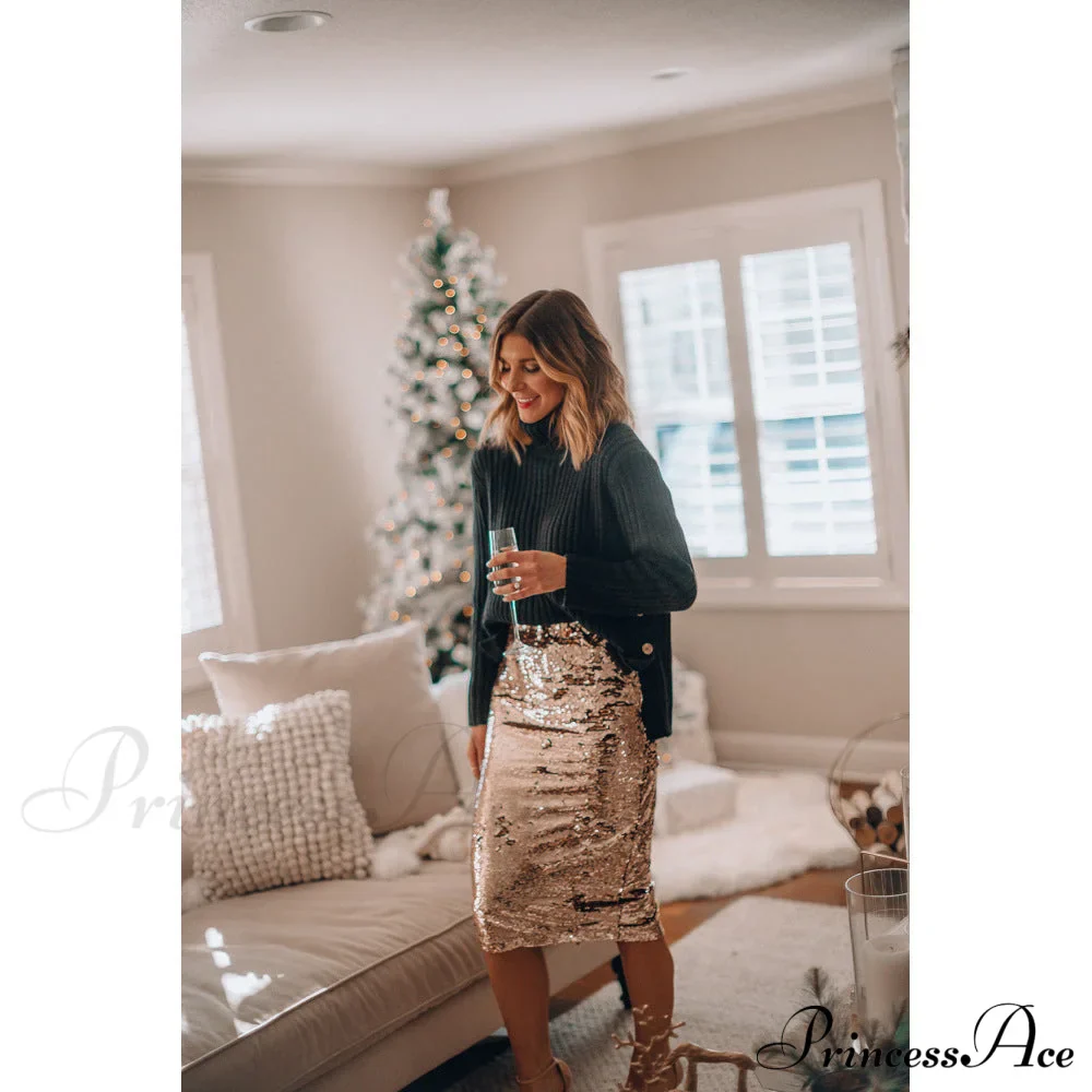 Sequined Bling Fashion Vestido Skirts - Image 7