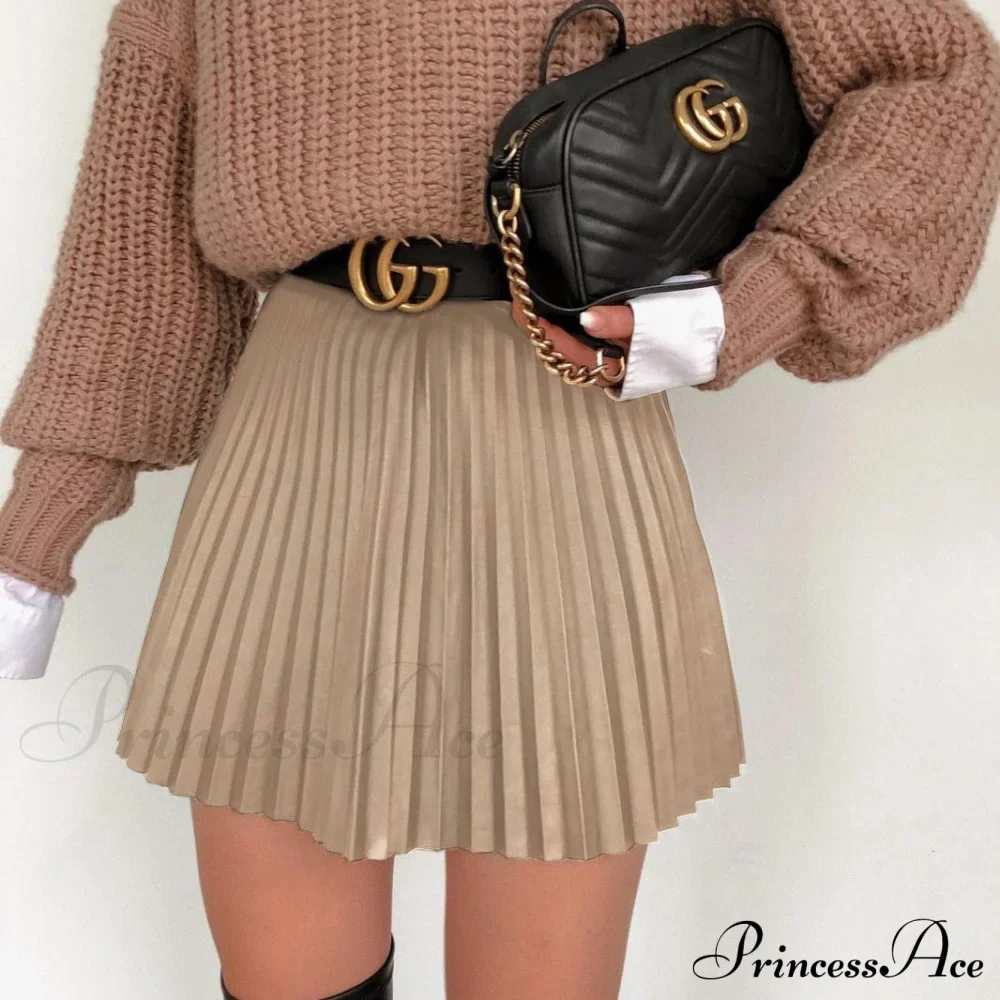 Chic High Waisted Sexy A-line Mini Fashion Skirt - Image 4