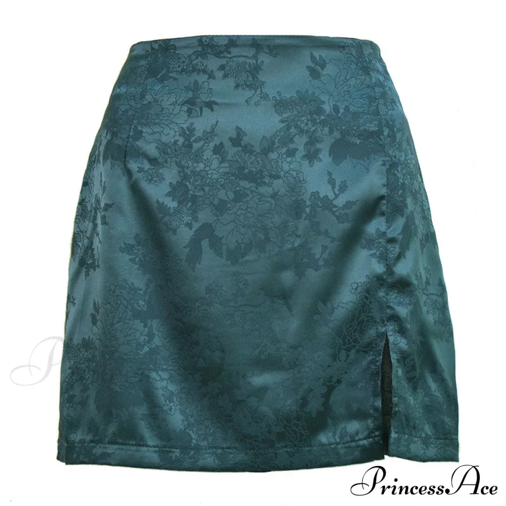 Jacquard Satin Skirt Sexy High Waist Mini Skirt - Image 6