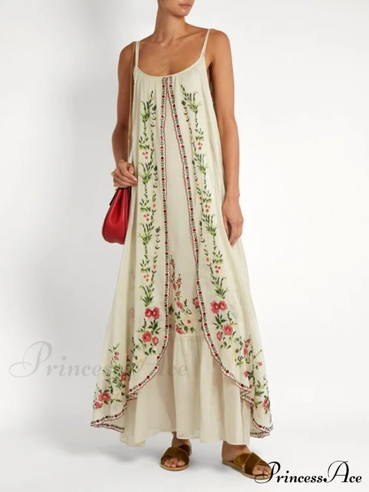 Vintage Spaghetti Strap Sleeveless Elegant Long Maxi Dress - Image 3