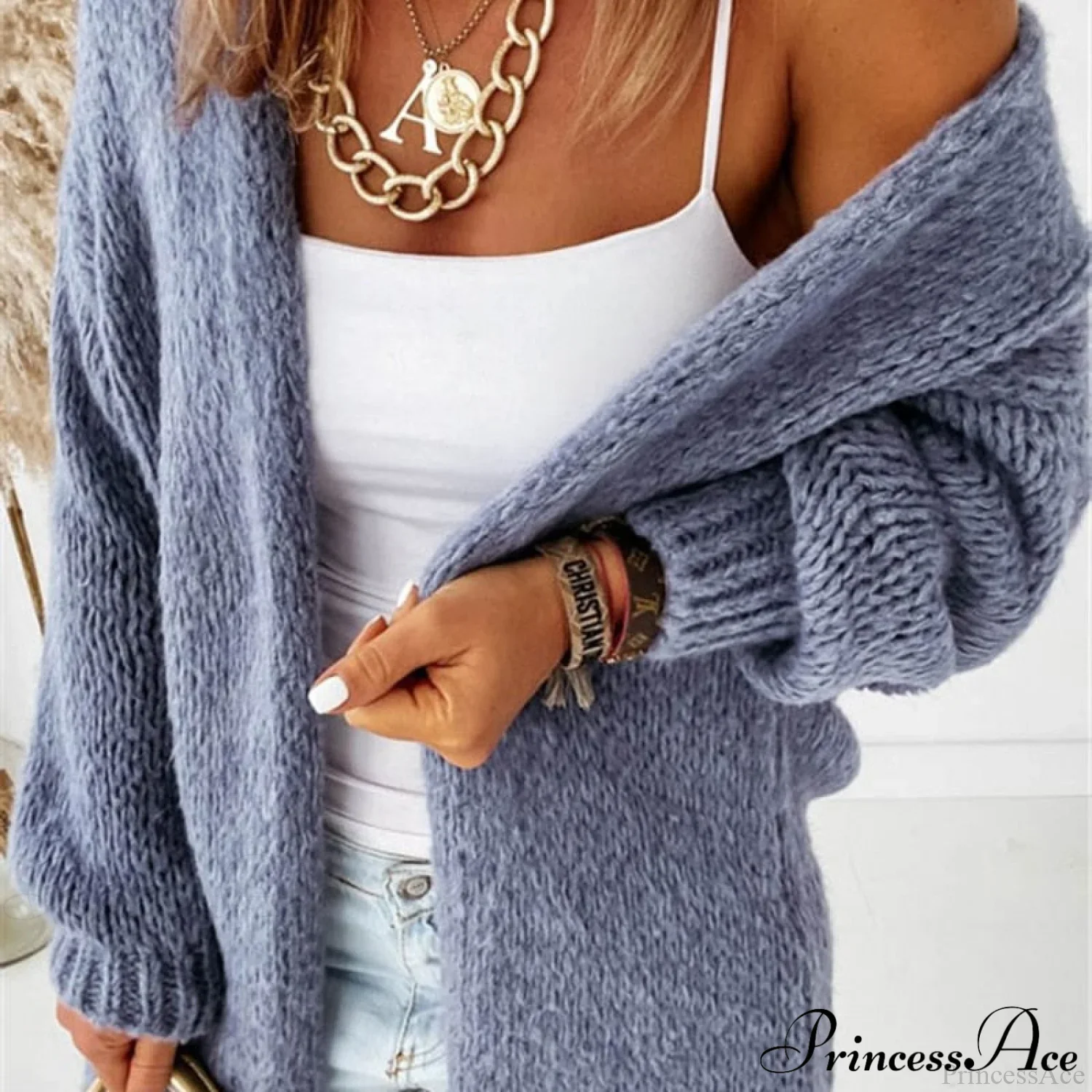 Women Casual Long Sleeve Long Sweaters Winter Loose Cardigan - Image 9