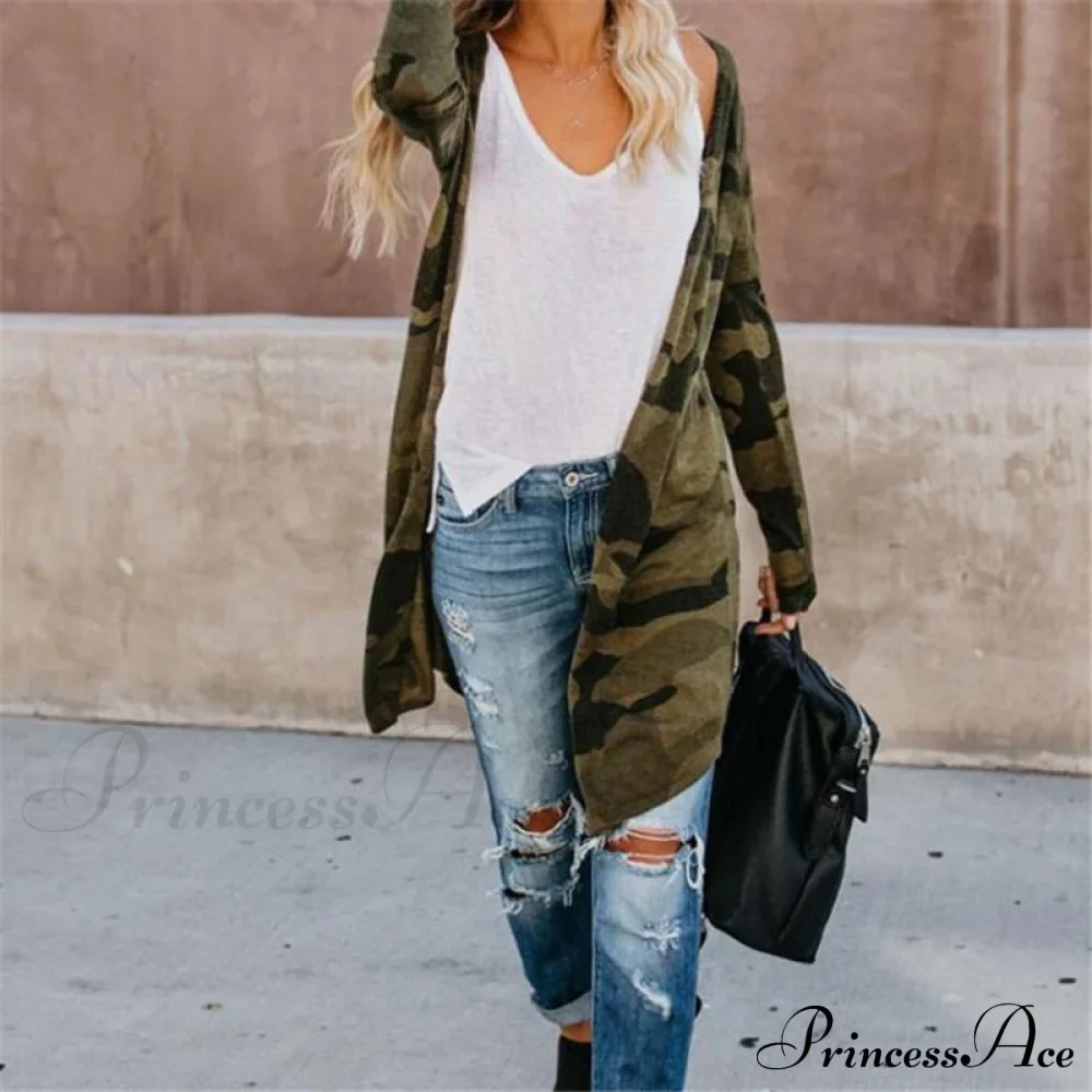 Women Cardigan Long Sleeve Leopard Kimono Shawl Loose Coat - Image 8