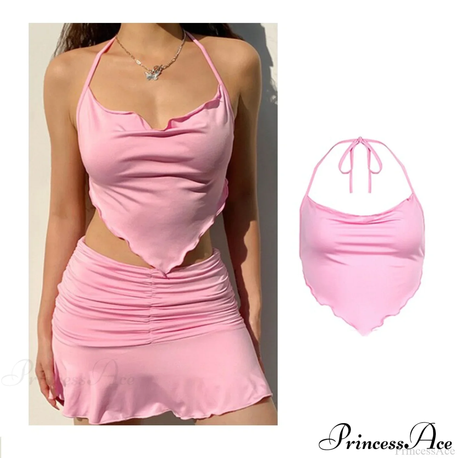 Backless Sleeveless Spaghetti Strap Halter Camis - Image 19