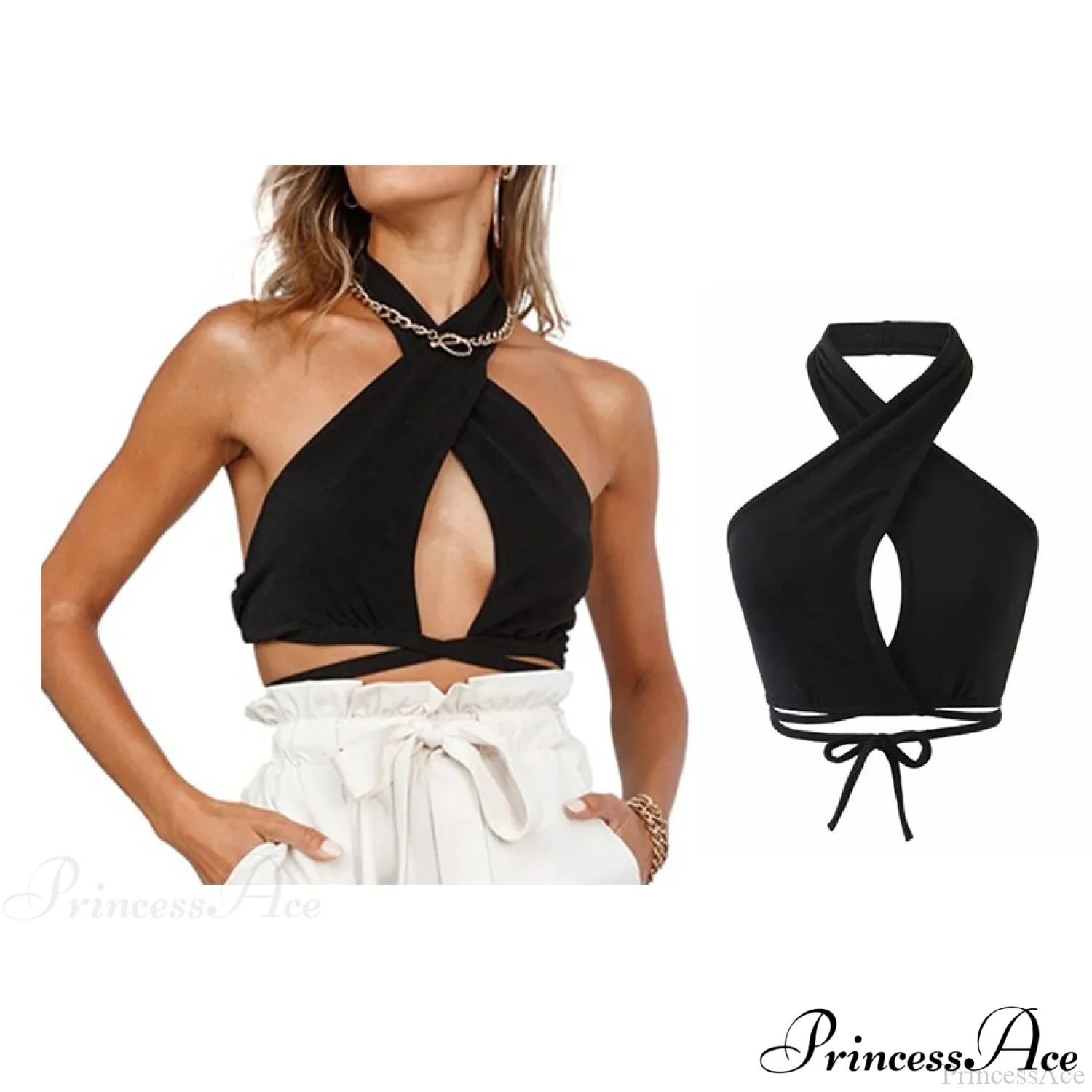 Backless Sleeveless Spaghetti Strap Halter Camis - Image 21