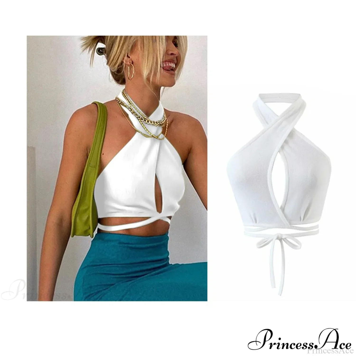Backless Sleeveless Spaghetti Strap Halter Camis - Image 22
