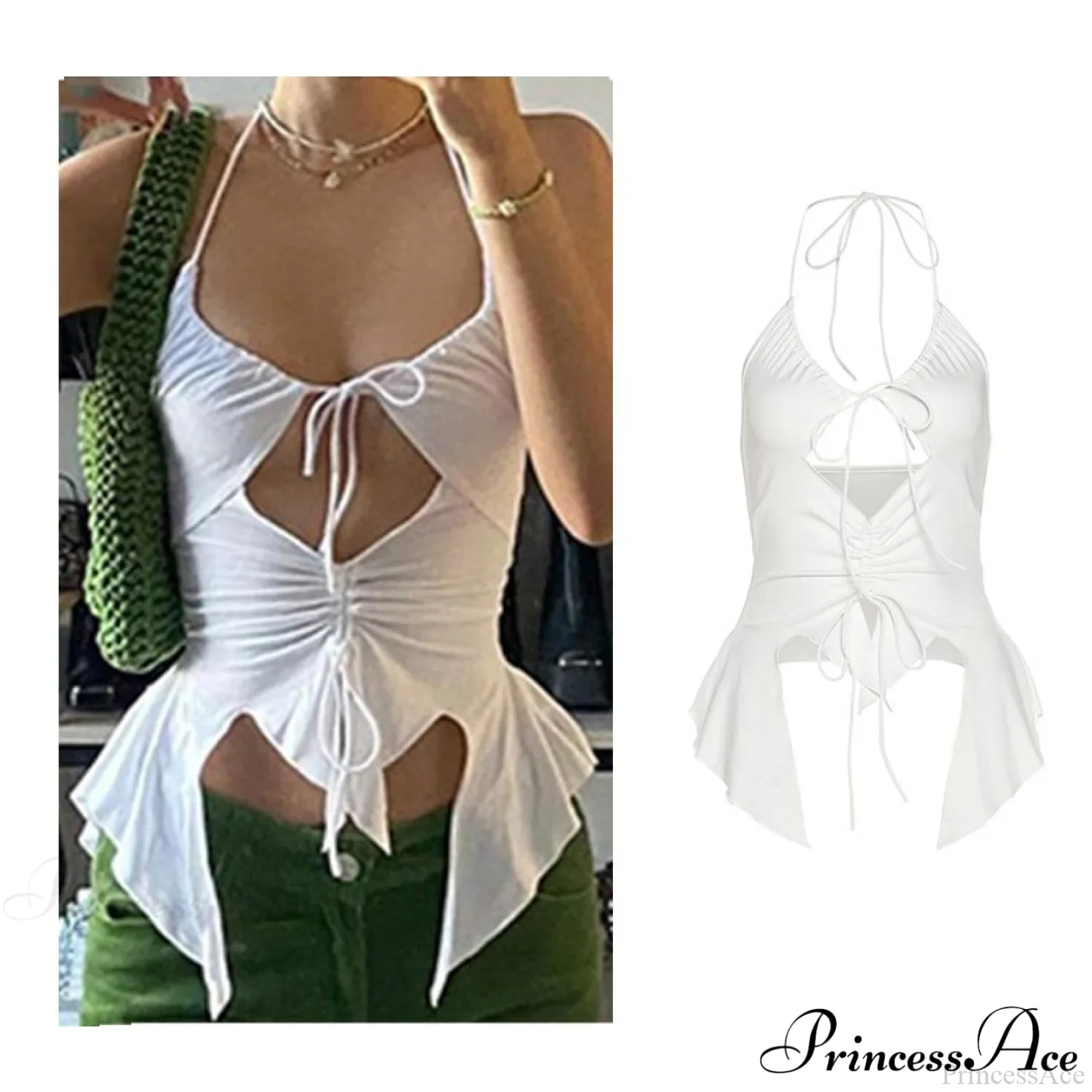 Backless Sleeveless Spaghetti Strap Halter Camis - Image 24
