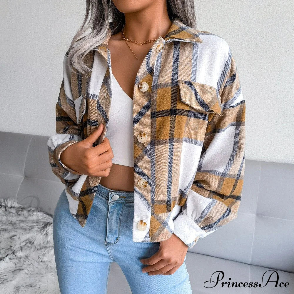 Plaid Vintage Pockets Oversized Jacket - Image 9