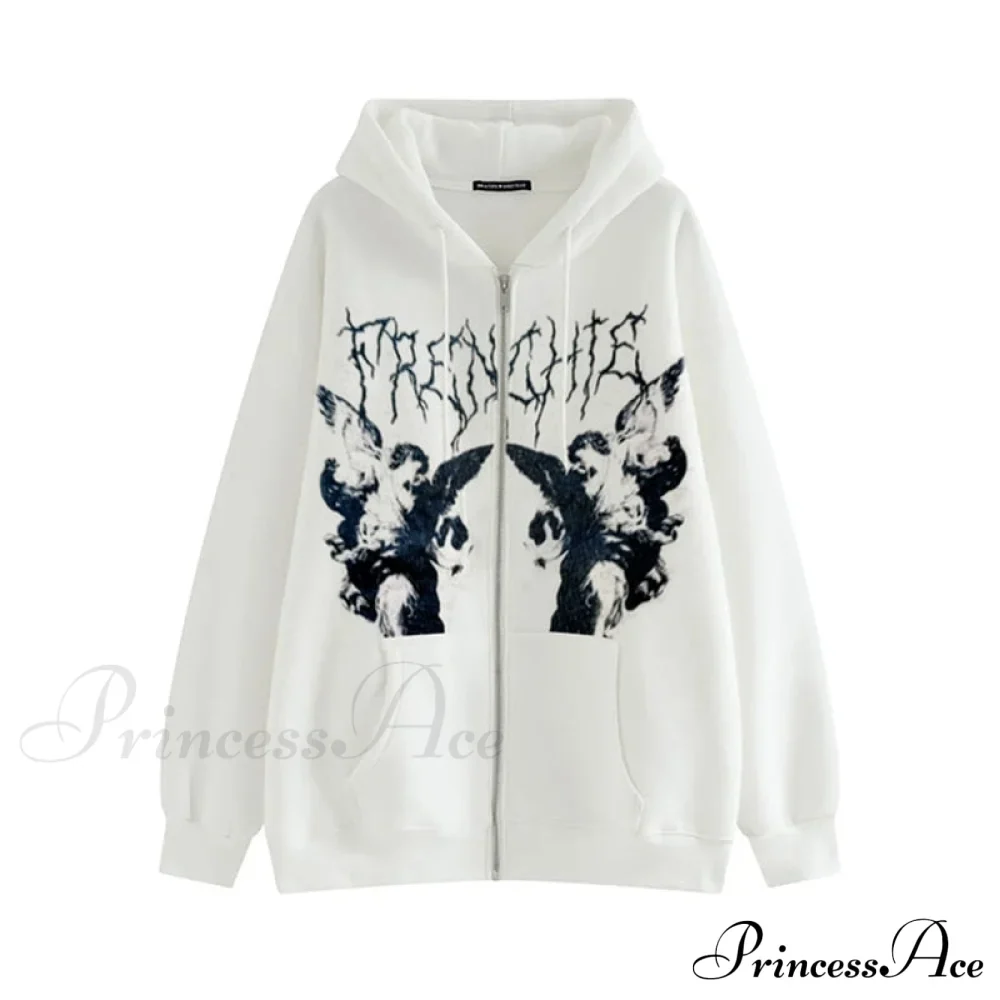 Vintage Printed Zip Up Hoodie - Image 5