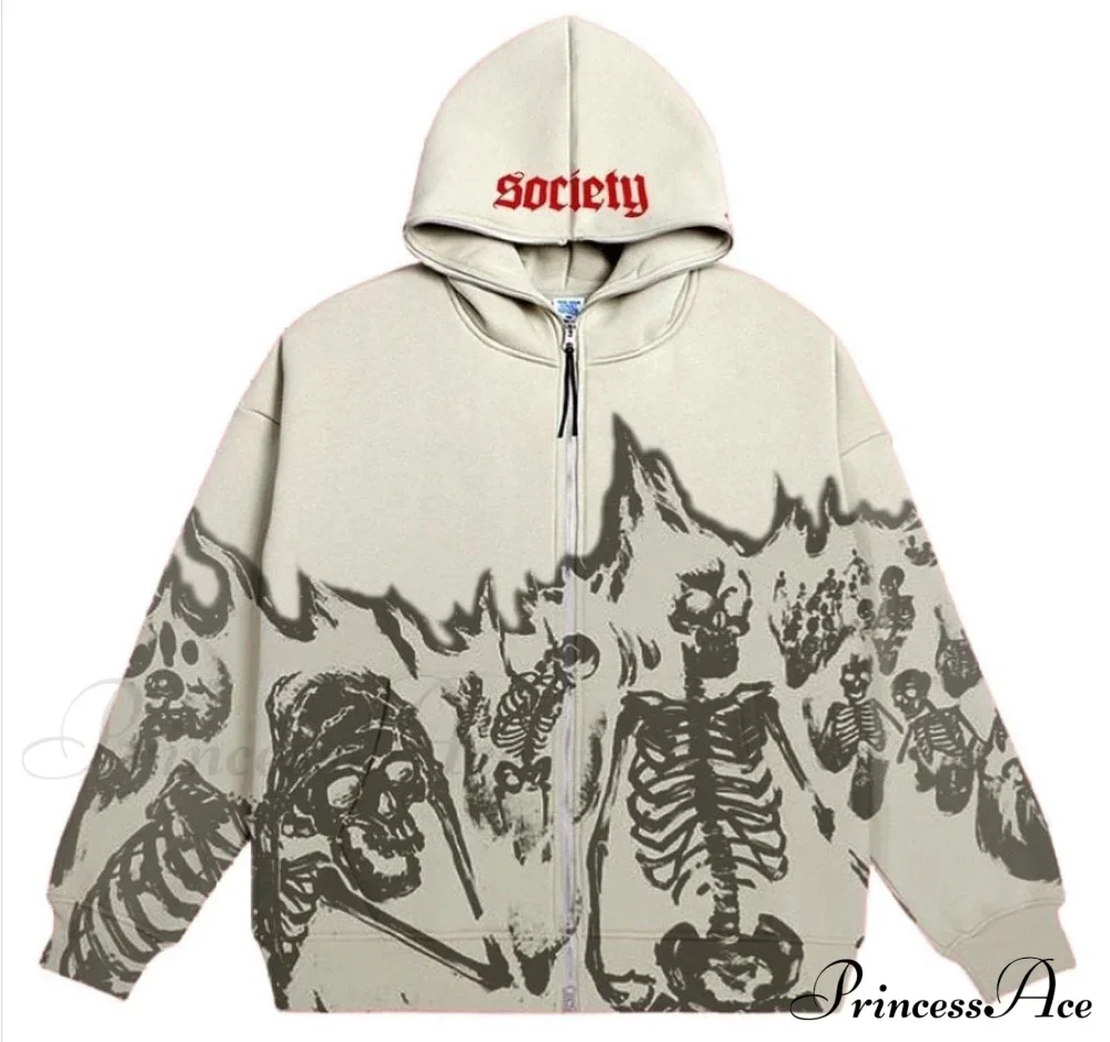 Vintage Printed Zip Up Hoodie - Image 6