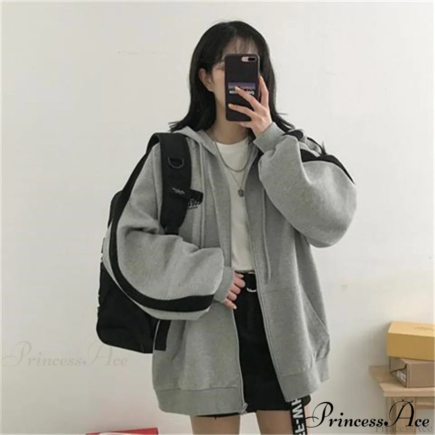 Korean Version Oversized Solid Color Hoodies - Image 6