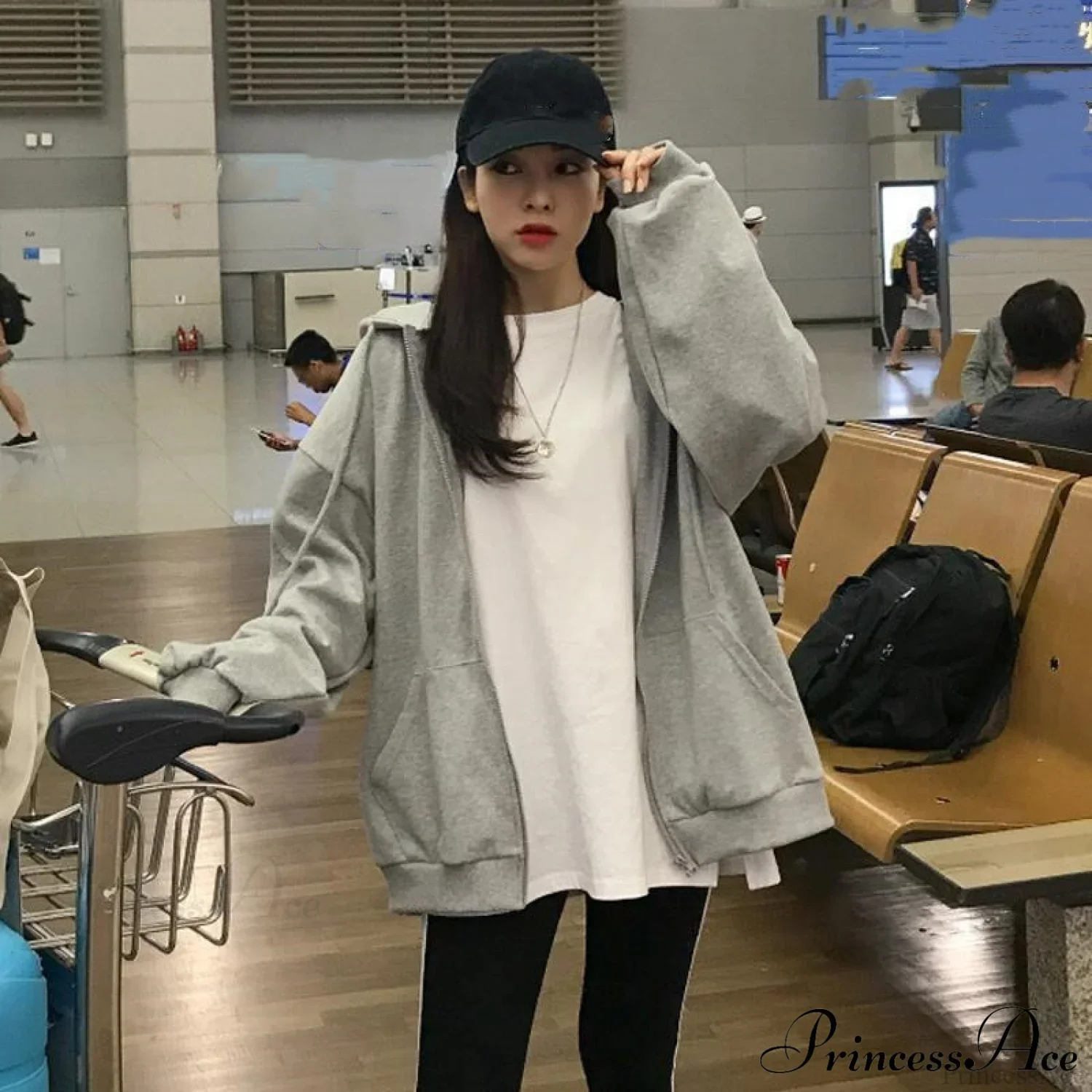 Korean Version Oversized Solid Color Hoodies - Image 7