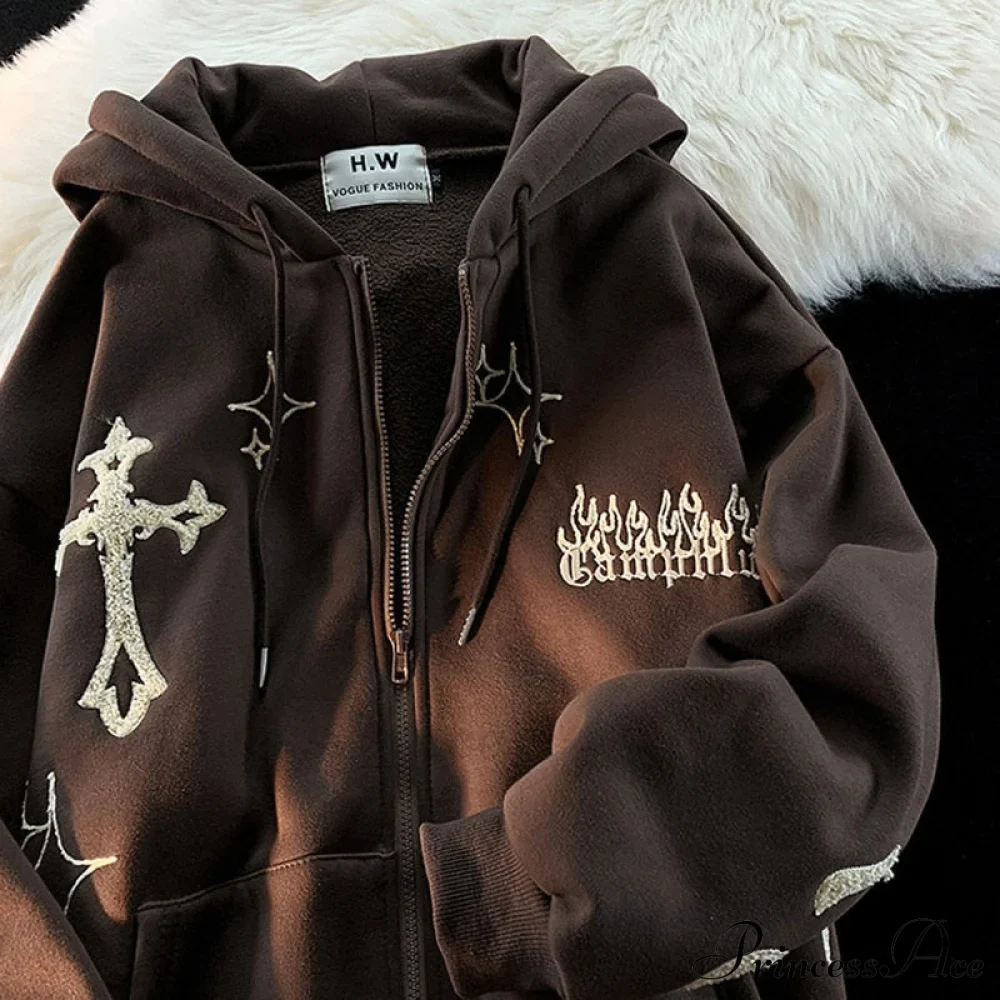 Y2k Rhinestone Skeleton Goth Hoodie - Image 3