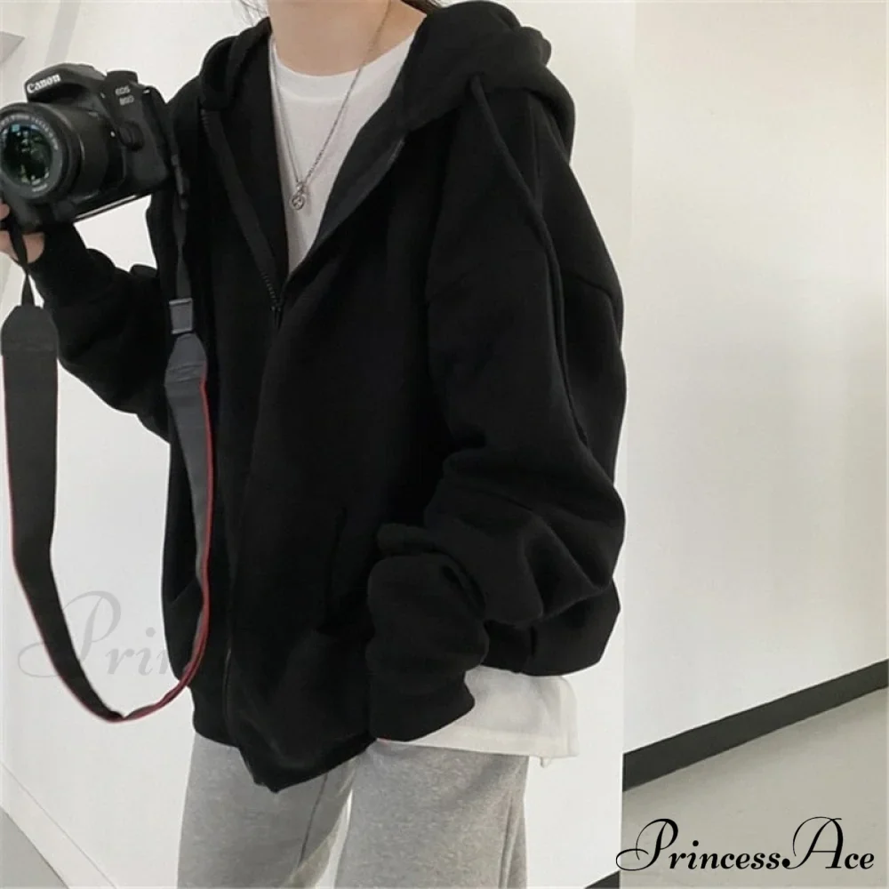 Korean Zip Up Oversized Hoodie - Image 3