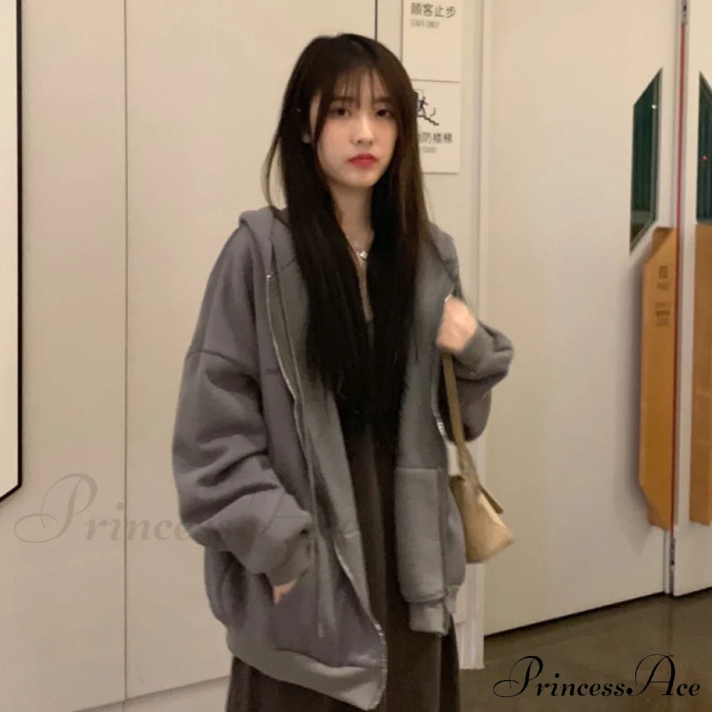 Korean Zip Up Oversized Hoodie - Image 8