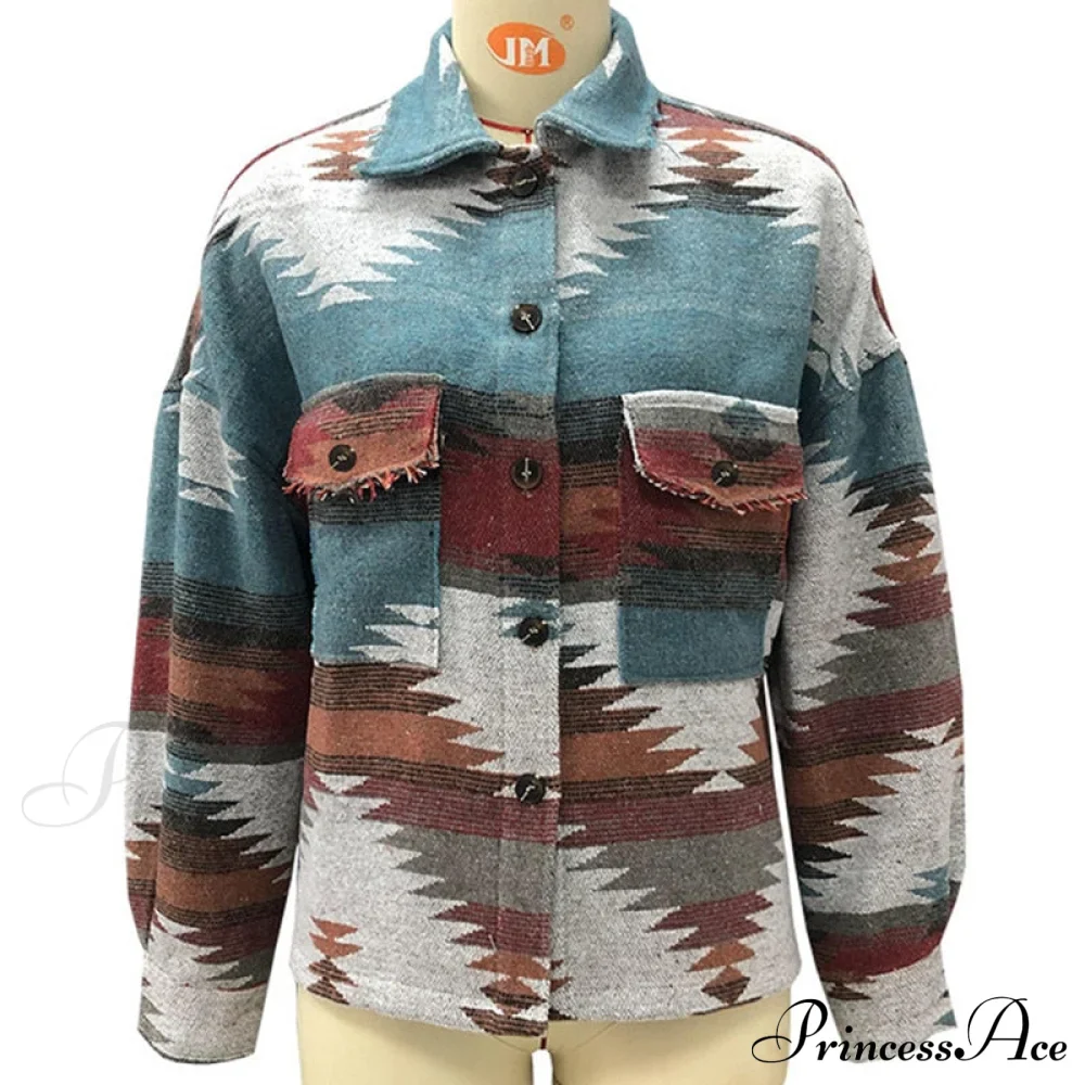 Denim Stitched Wool Coat - Image 6