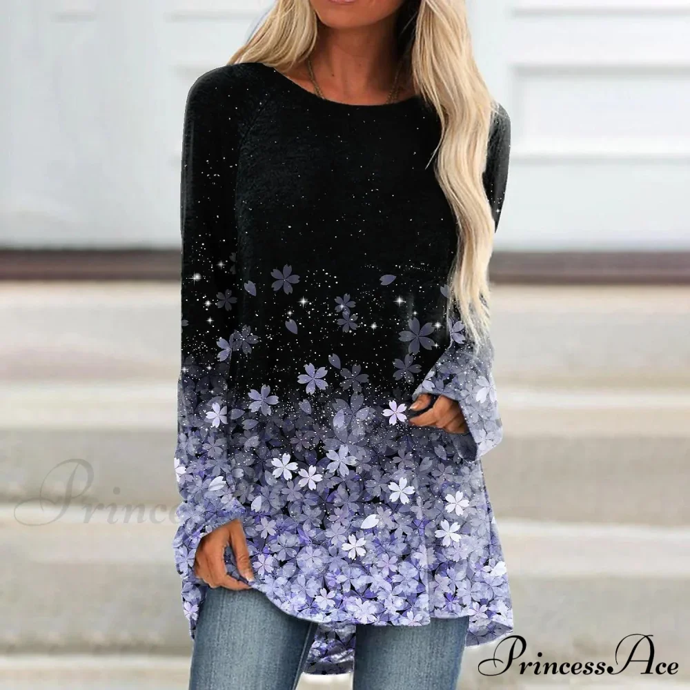 Floral Sparkly Glittery Painting T shirt - Image 3