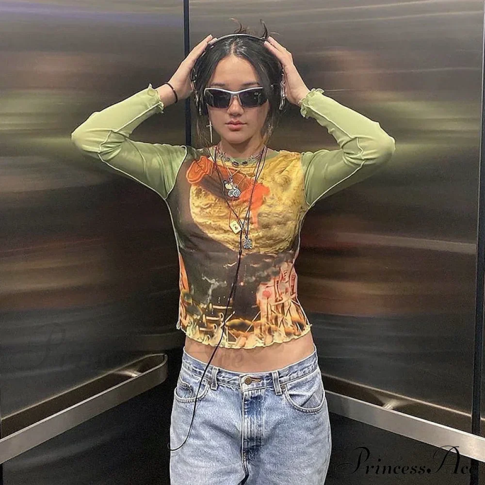 Colorful Kawaii Graphic Print T-shirt - Image 3
