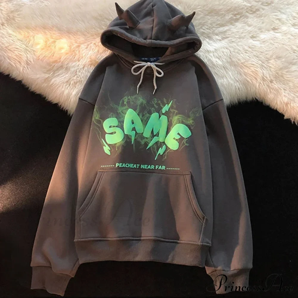 Cotton Warm Cute Horn Hoody Jacket - Image 6
