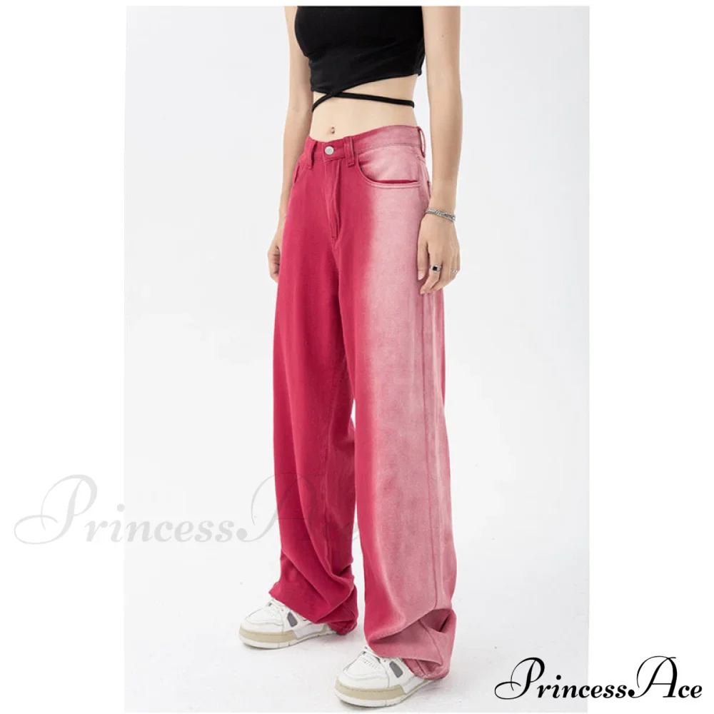 Vintage High Waist Streetwear Fashion Jeans - Image 4