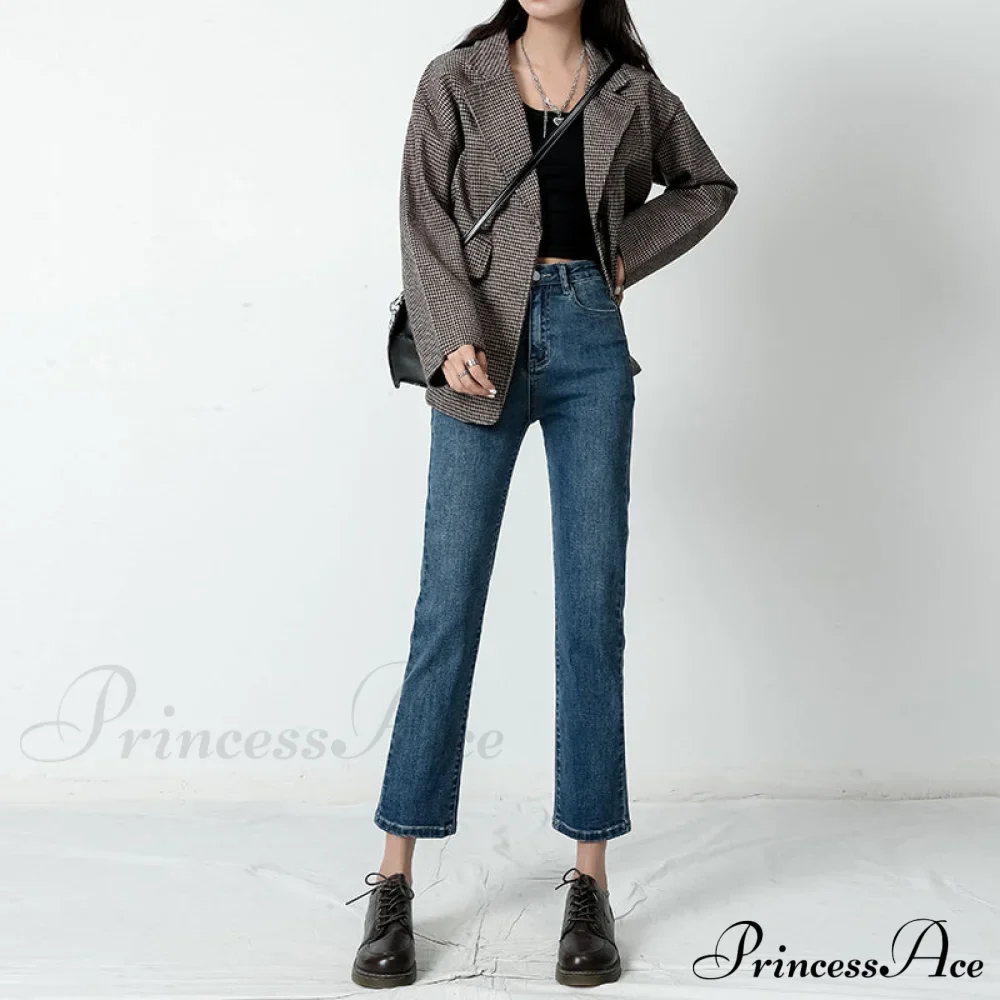 Vintage Mid Waist Elegant Skinny Jeans - Image 5