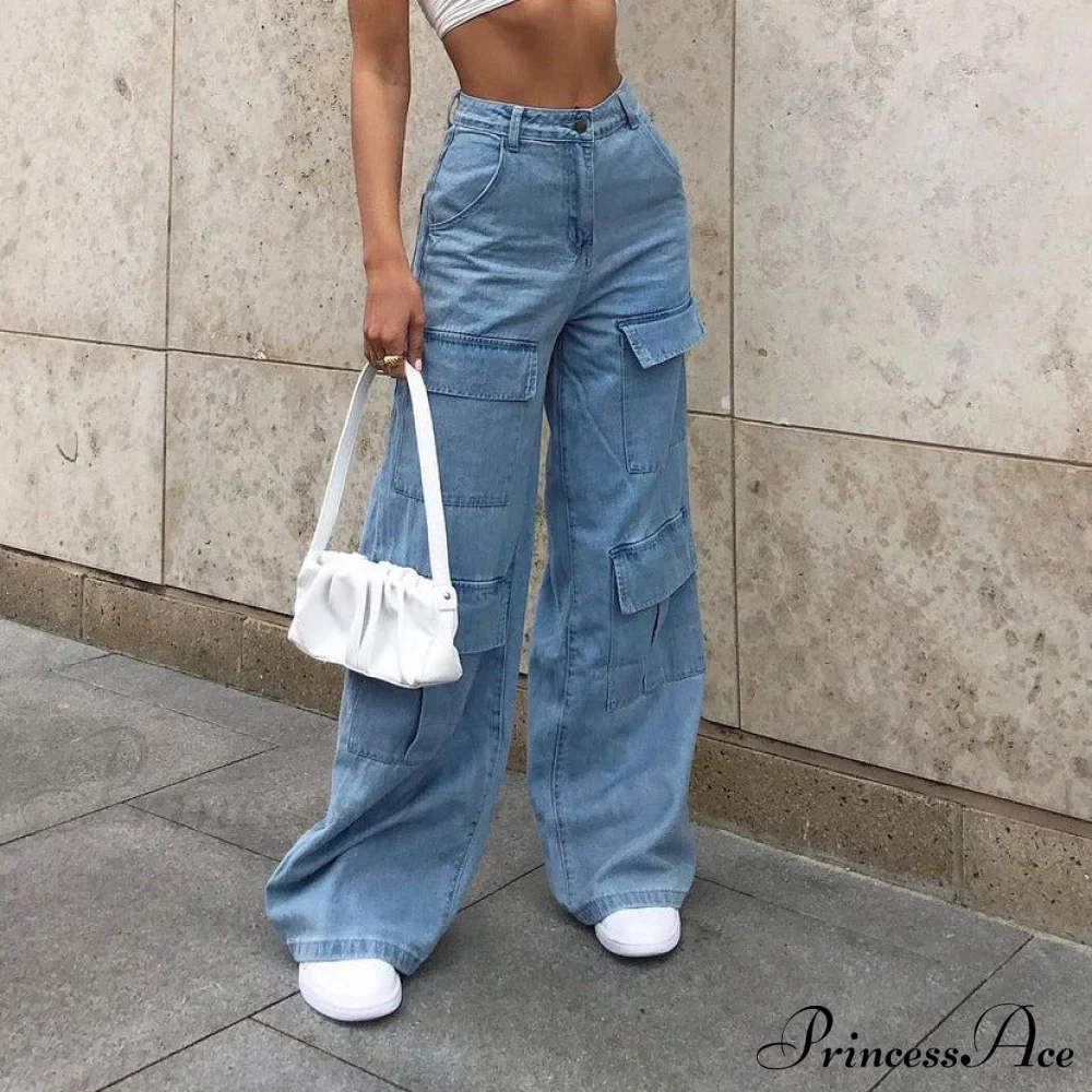 Casual Loose Long Cargo Jeans - Image 2
