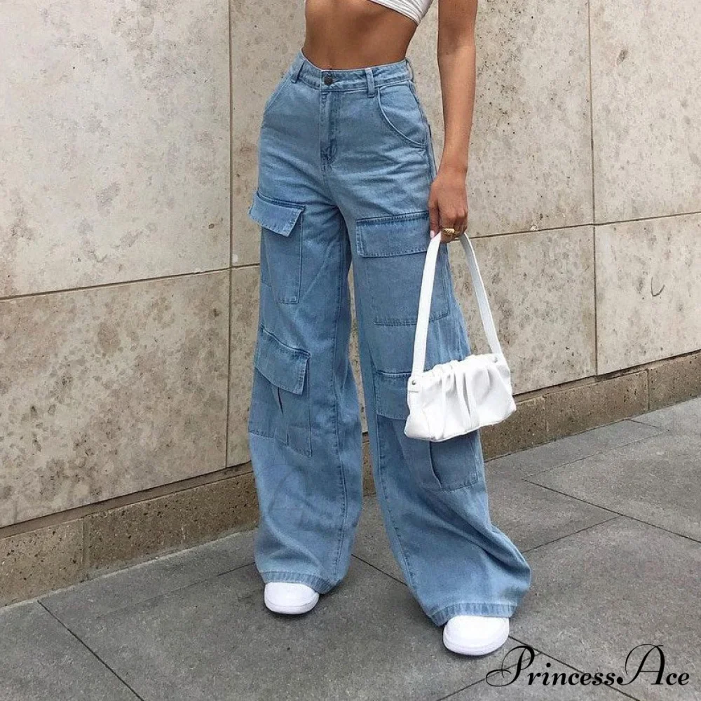 Casual Loose Long Cargo Jeans - Image 4