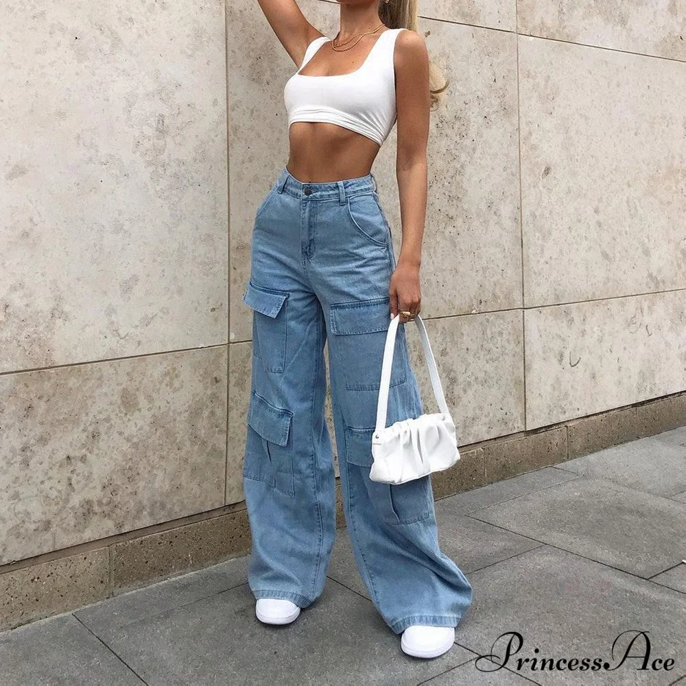 Casual Loose Long Cargo Jeans - Image 5