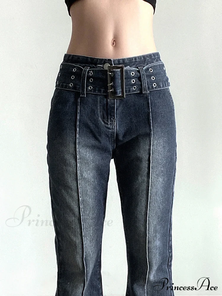 Brown Vintage Flared Hight Waist Jeans - Image 2