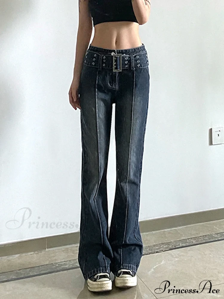 Brown Vintage Flared Hight Waist Jeans - Image 7
