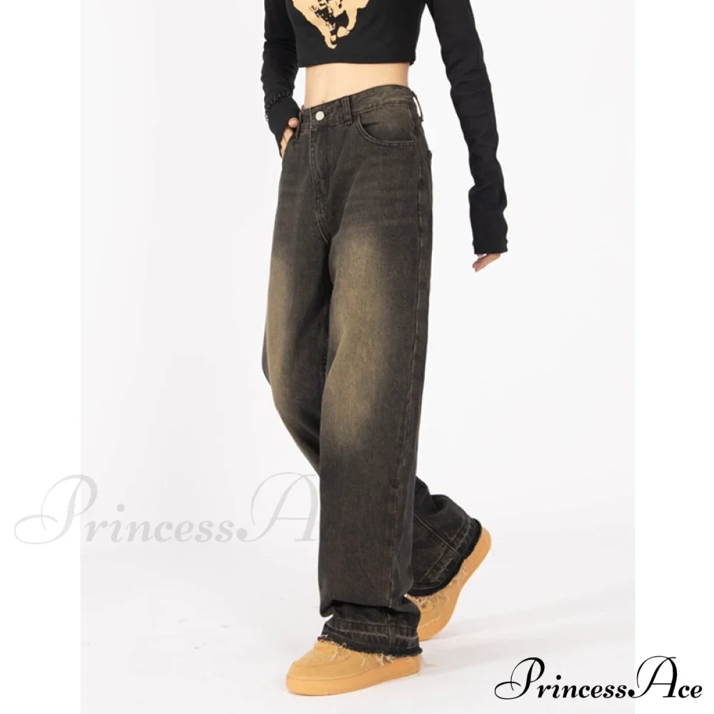 Retro Style Wide Leg Demin Jeans - Image 5