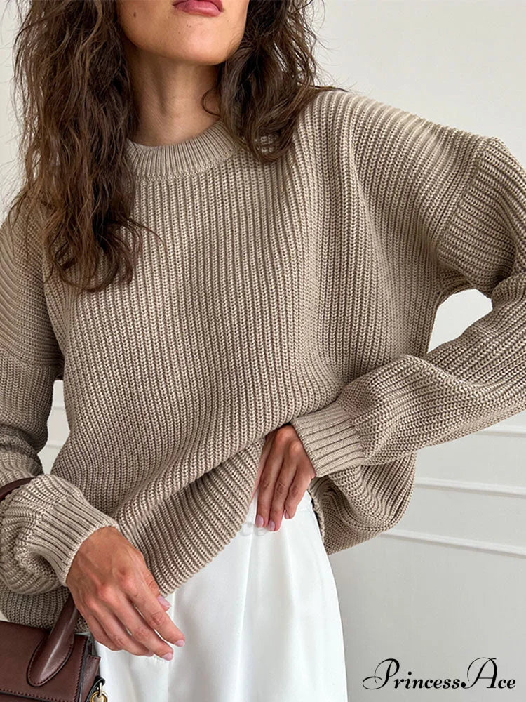 Chic O-neck Elegant Knitted Sweater Pullovers - Image 8