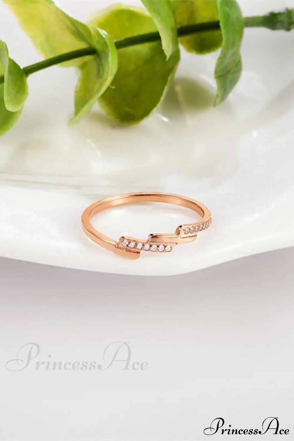 Korean Style Titanium Steel Diamond Ring - Image 4